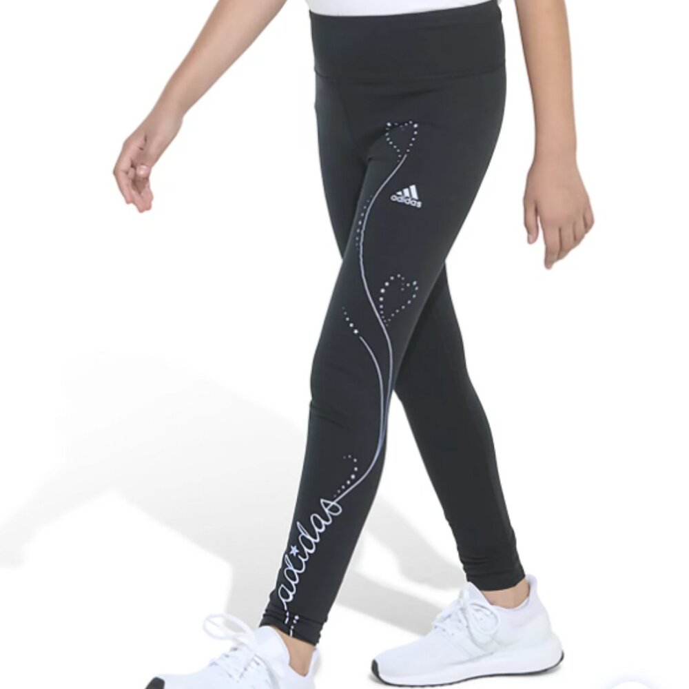 NWT Adidas Youth Girls' Glam Graphic Leggings Medium (10/12)